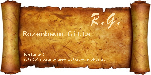 Rozenbaum Gitta névjegykártya